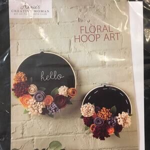 Floral Hoop Art Kit Annies Creative Woman Embroidery Sewing Needlepoint NIP Rose